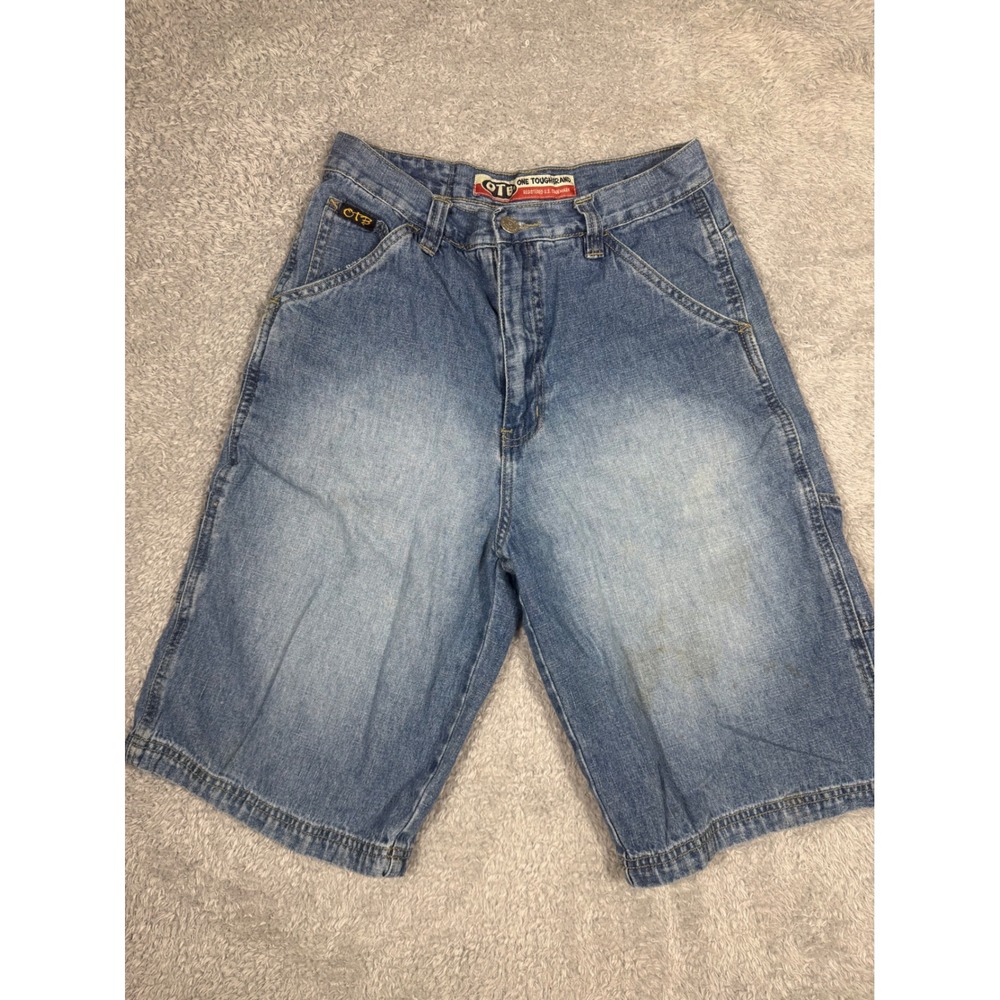 OTB One‎ Tough Brand Carpenter Shorts Boys 16 Blue  Y2K Baggy Denim Streetwear